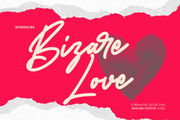 Bizare Love Monoline Script Font for Makers