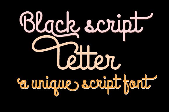Black Script Letter Typeface for Digital Marketing